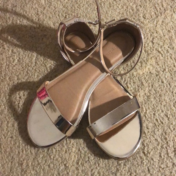 cute gold flat sandals